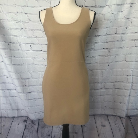 New Tan Bodycon Mini Dress Statement Back - Picture 2 of 4